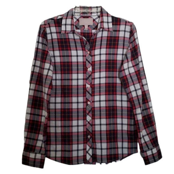 Banana Republic Women's Button Down Fitted Plaid Shirt Size Small - Picture 1 of 11